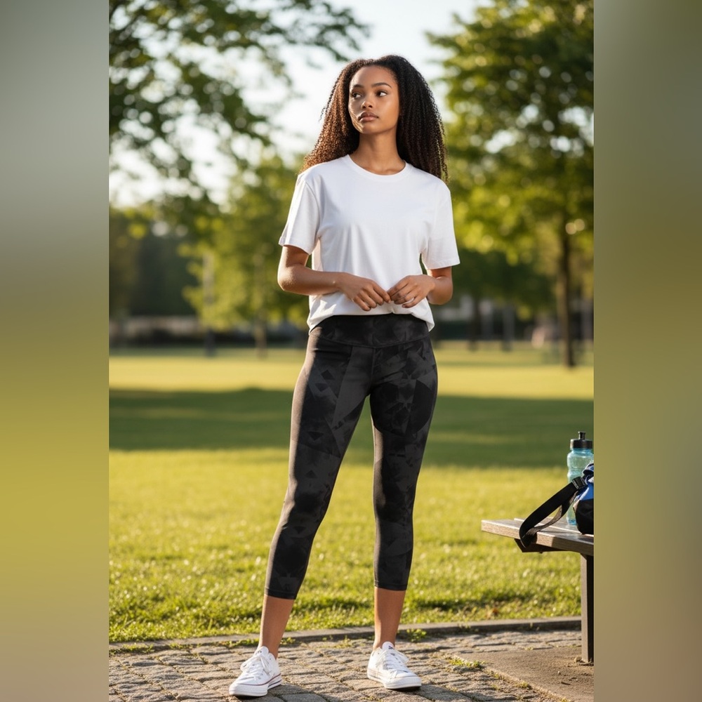 (Z BY ZELLA) active Black Geometric Leggings